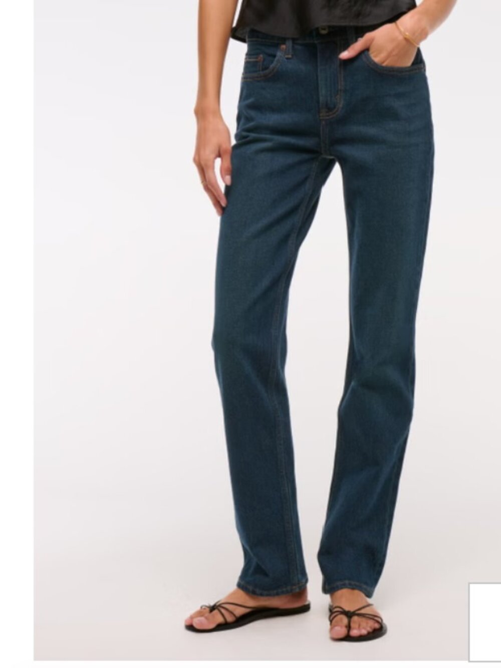 Abercrombie & Fitch Mid Rise 90s Straight Jean Denim NEW NWT 28 Inky Dark Wash